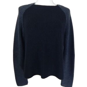 Eileen Fisher Colorblock Raglan Sleeve Wool Sweater